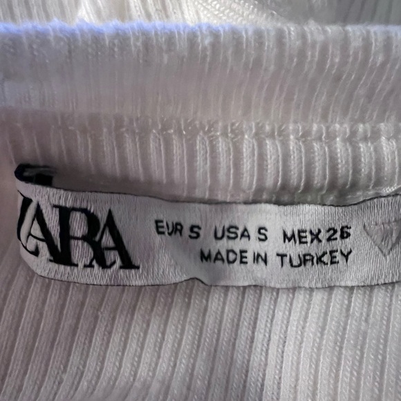 Zara Boho Blouse Off-White Keyhole Top Bohemian Shirt Ruched Shoulder Top Sz S - Picture 2 of 10